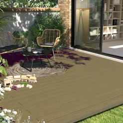 Profil de finition clipsable en composite Neva premium effet bois chêne L.220 x l.4 x H.5,2 cm