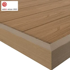 Profil de finition clipsable en composite Neva premium effet bois teck L.220 x l.4 x H.5,2 cm