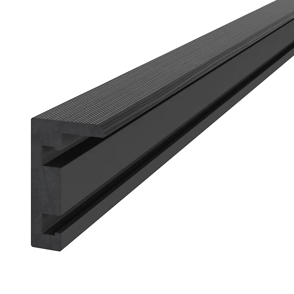 Profil de finition clipsable en composite Neva premium gris L.220 x l.4 x H.5,2 cm