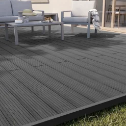 Profil de finition clipsable en composite Neva premium gris L.220 x l.4 x H.5,2 cm