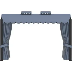 Prolenta Premium - Tonnelle avec rideaux 3x4 m Anthracite Acier