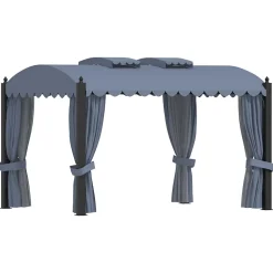 Prolenta Premium - Tonnelle avec rideaux 3x4 m Anthracite Acier