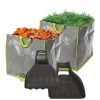 Ramasse Feuilles Manuel par Deux avec 2 SACS DE JARDIN MULTIFONCTIONS - POLYPROPYLÈNE - 100 L