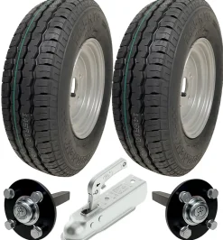 145R10C Kit remorque, haute vitesse, roues Wanda, essieux et attelage 750 kgs