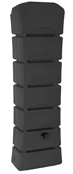 Récupérateur d'eau de pluie 300L Belli coloris anthracite L.35 x l.60 x H.190 cm