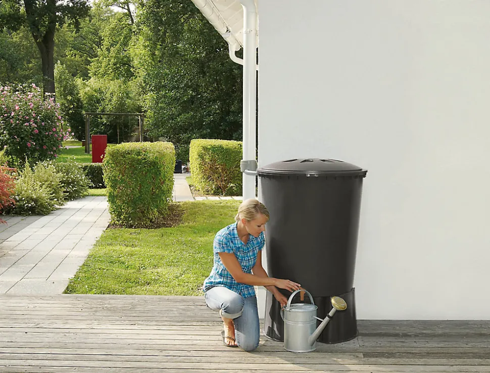 Récupérateur d'eau de pluie 510L coloris gris Ø.100 x H.110 cm