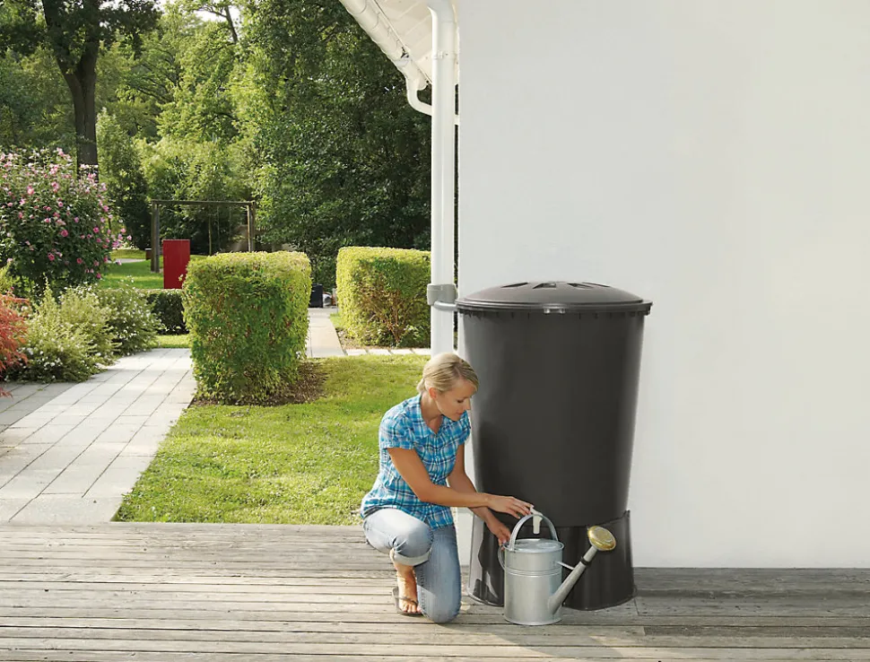 Récupérateur d'eau de pluie 510L coloris gris Ø.100 x H.110 cm