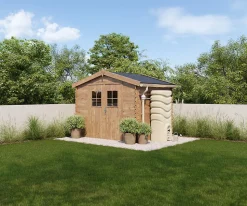 Récupérateur d'eau de pluie 550L Eda coloris beige L.79 x l.56 x H.164 cm