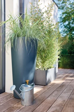 Récupérateur d'eau de pluie 220L Garantia coloris gris foncé Ø.58 x H.120 cm