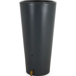 Récupérateur d'eau de pluie 220L Garantia coloris gris foncé Ø.58 x H.120 cm