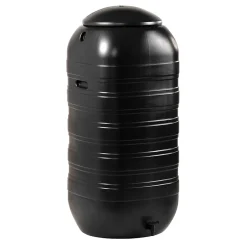 Récupérateur d'eau de pluie 250L Nature coloris noir L.50 x l.50 x H.121 cm