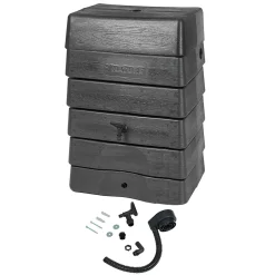 Récupérateur d'eau de pluie 168L Nature coloris anthracite L.58,5 x l.39,5 x H.89,5 cm