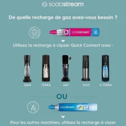 Recharge de gaz supplémentaire 60L originale a visser - SodaStream - Consignée - Bleu - Machine a soda