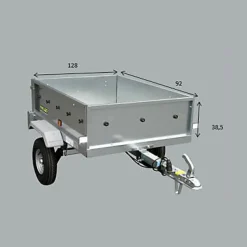 Remorque Trelgo PA 400 128 x 92 x h.38,5 cm 385kg