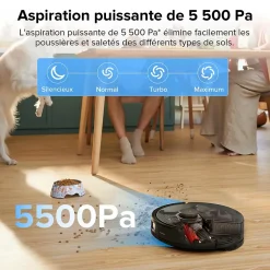 Roborock - Aspirateur laveur robot Q8 max + noir