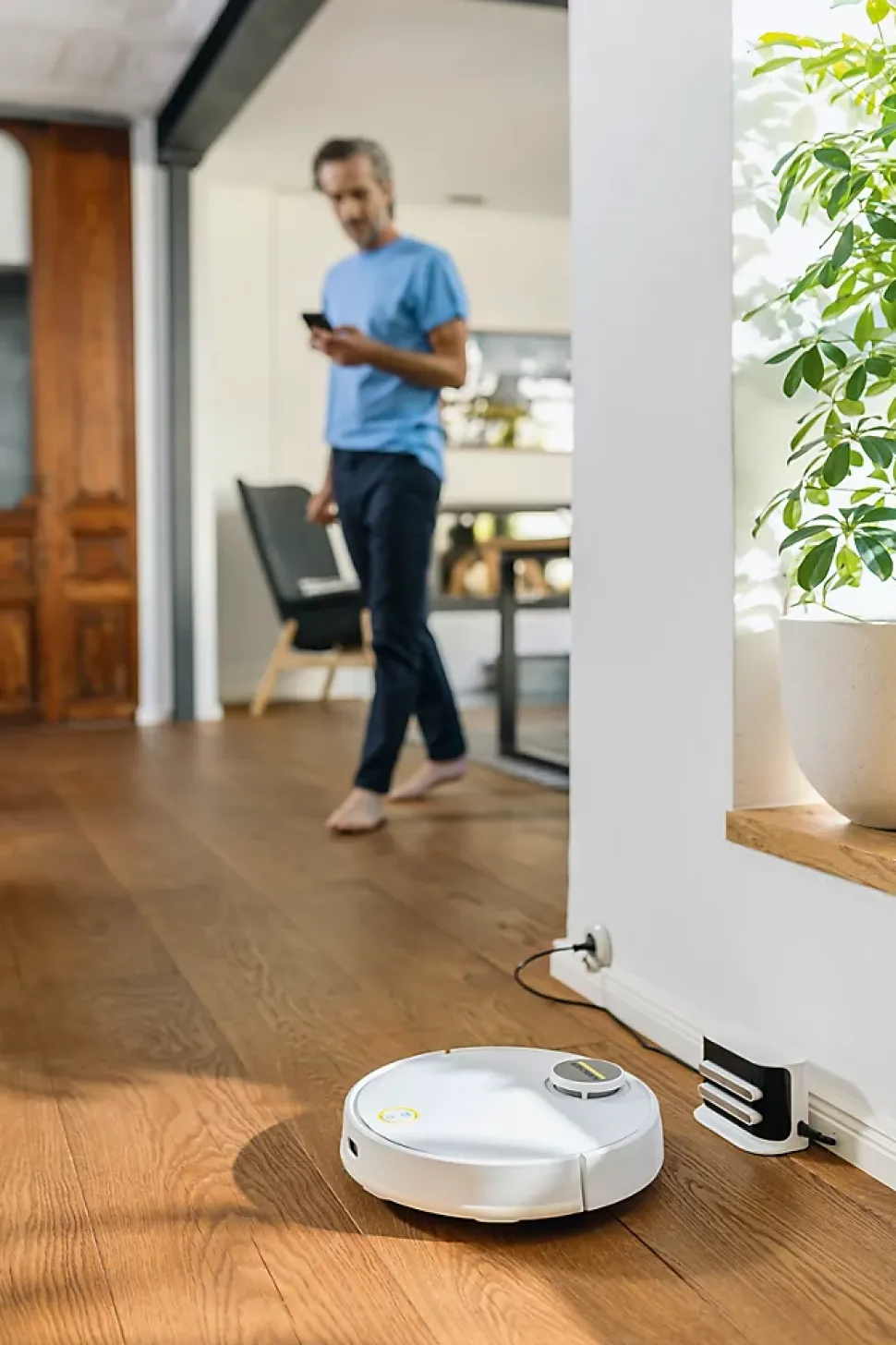 Robot aspirateur laveur Karcher RCV 3 - Autonomie 120 min- Navigation Laser- Cartographie