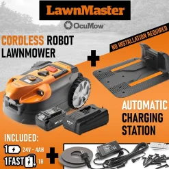 Robot tondeuse autonome 24V avec station de charge, sans fil périmétrique - Le robot le plus simple du marché