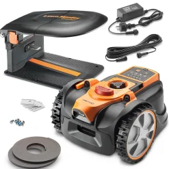 Robot tondeuse autonome 18V sans fil périmétrique avec station de charge et garage - Max 400m²