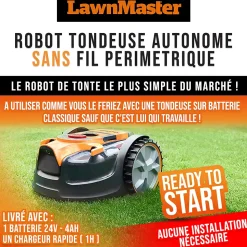 Robot tondeuse autonome 24V sans fil périmétrique - Le robot le plus simple du marché
