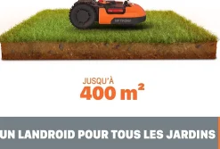 Robot Tondeuse Connecté Autonome - Tonte Intelligente - Contrôle à Distance - 400 m² - Installation Facile - Tond sous la Pluie