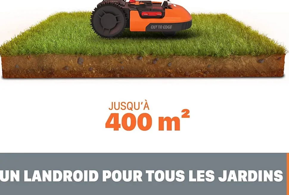 Robot Tondeuse Connecté Autonome - Tonte Intelligente - Contrôle à Distance - 400 m² - Installation Facile - Tond sous la Pluie