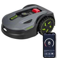 Robot Tondeuse Connecté 500m2 - Tondeuse Batterie 20V Station de charge - Cable Périphérique - Connexion Android iOS VITO