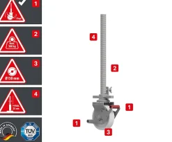 Rollfix 2 1000 hauteur de travail 10 m roues echafaudage incluses 150 mm ancrages muraux