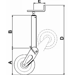 Roue jockey à ressort 70x70 roue diam 275
