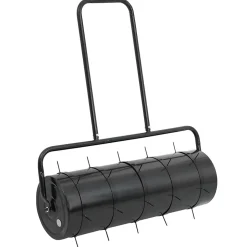 Rouleau à gazon de jardin à tirer et colliers d'aérateur 63 L fer acier vidaXL
