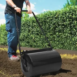 Rouleau à gazon noir 63 cm 50 L vidaXL
