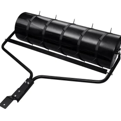 Rouleau de jardin et de pelouse à tirer avec pinces aérateur noir 63 L en fer vidaXL