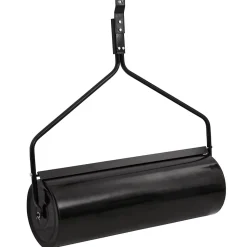 Rouleau de jardin et de pelouse à tirer avec pinces aérateur noir 63 L en fer vidaXL