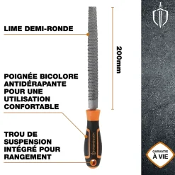 Râpe mi-ronde moyenne Magnusson 200 mm pour bois