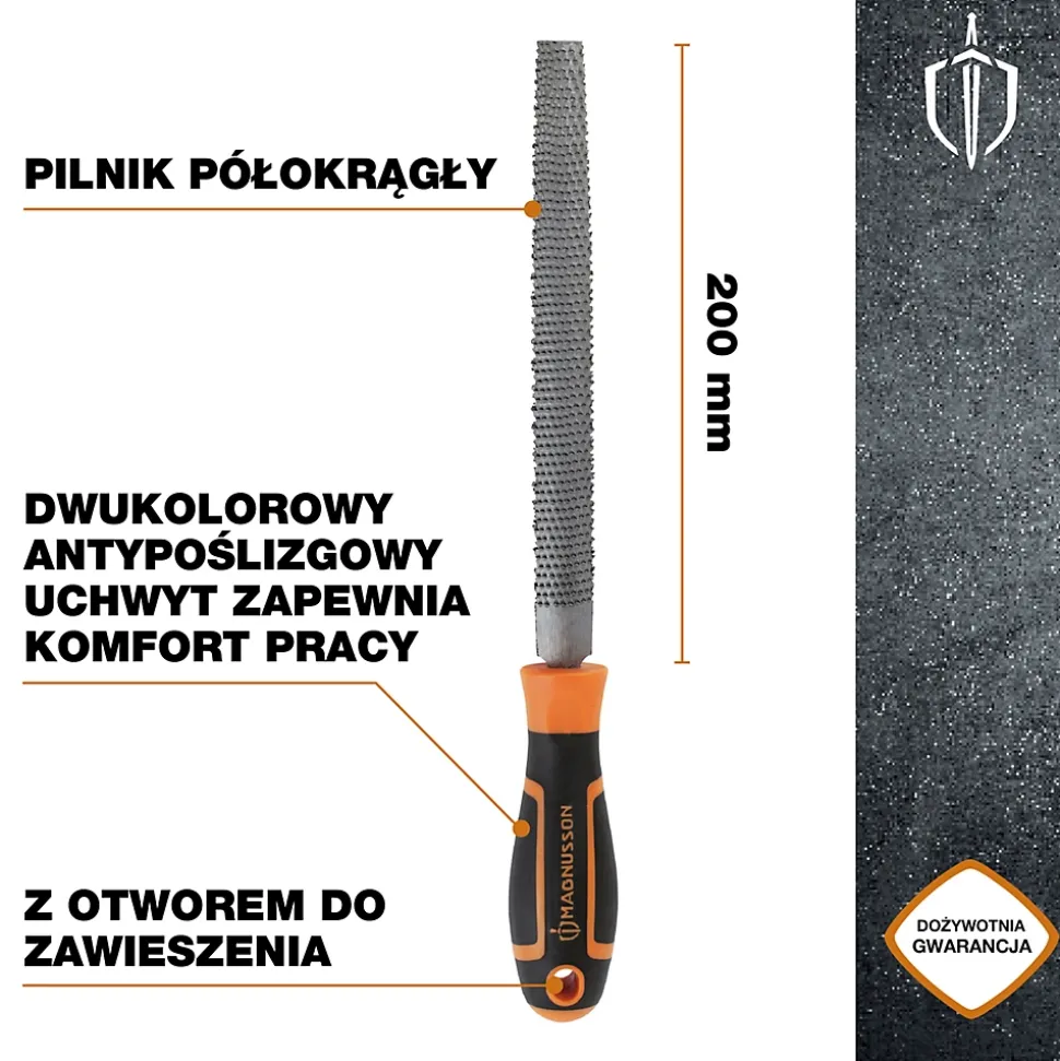 Râpe mi-ronde moyenne Magnusson 200 mm pour bois