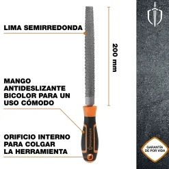 Râpe mi-ronde moyenne Magnusson 200 mm pour bois