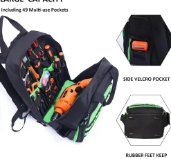 Sac à dos à outils robuste pour chantier Sac à dos d'outils avec poche multi-usage