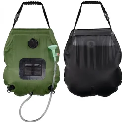 Sac de douche solaire 20 L pour camping ou jardin - Vert kaki - Linxor