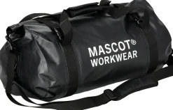 Sac de travail MASCOT 40 L en tissu imperméable avec coutures soudées, rabat supérieur à clips et bandoulière matelassée amovible.