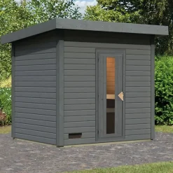 Sauna extérieur 5 places en épicéa nordique 38mm avec plancher - Karibu Hytti