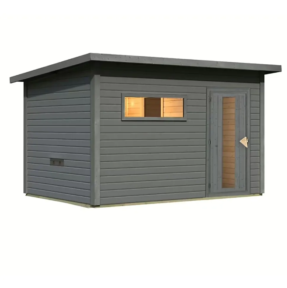 Sauna extérieur 5 places Hytti 6 bois épicéa 38mm avec vestibule - KARIBU