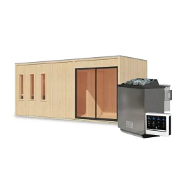 Sauna extérieur 4-6 places 12,4m² avec poêle 9kW et vestibule - Monterey - Karibu