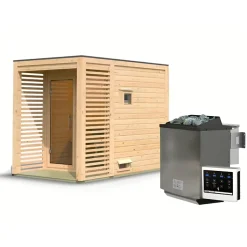 Sauna extérieur 4-6 places épicéa nordique 5,3m² poêle 9kW - Karibu Angkor