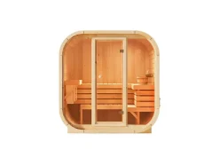 Sauna intérieur Ellipso M FinnTherm, 2x11m dim ext (cas échéant incl débord de toit) naturel, épaisseur paroi : 42mm, 2,2m² totale