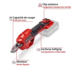 Sécateur sans fil sur batterie Einhell GE-LS 18V 28 mm(sans batterie)