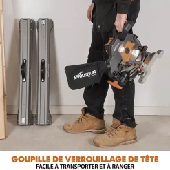 Scie à onglet sans fil Evolution R185CMS-Li ø185 mm 18V - 4Ah