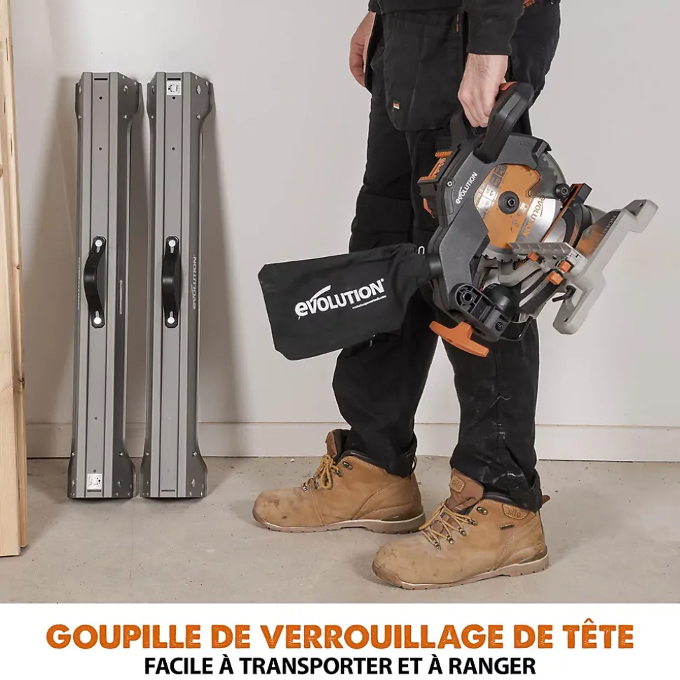 Scie à onglet sans fil Evolution R185CMS-Li ø185 mm 18V - 4Ah