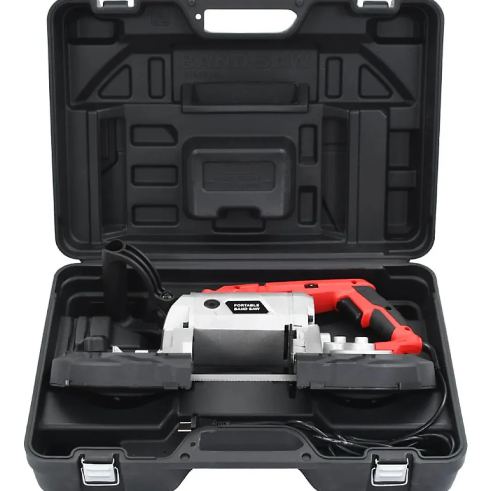 Scie à ruban avec base et mallette portable Acier