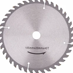 Scie circulaire à bois avec laser 2250 W 2 disques 185 mm 24/40 dents