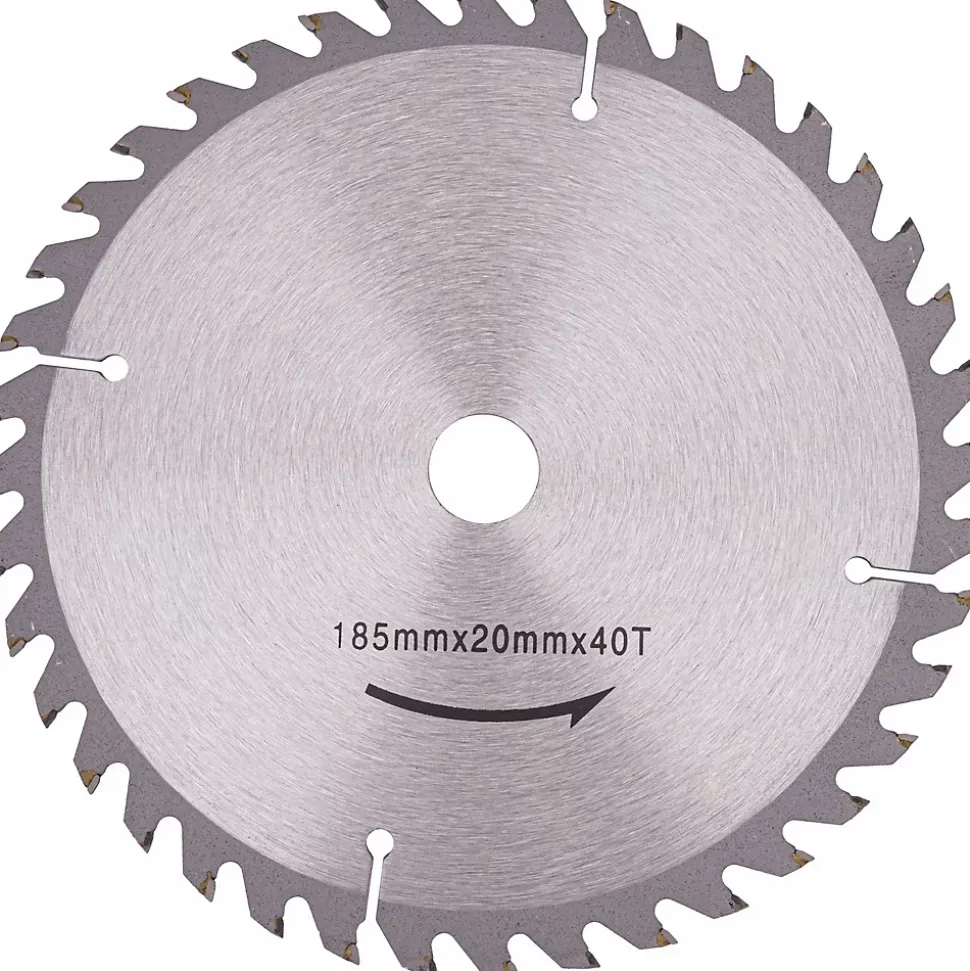 Scie circulaire à bois avec laser 2250 W 2 disques 185 mm 24/40 dents