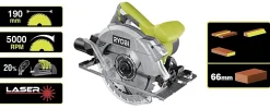 Scie circulaire Ryobi RCS1600-K 66 mm